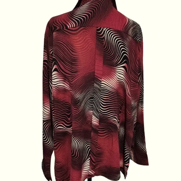 ASHLEY STEWART Women's Button-down Blouse in Hypnotic Print 16W - Picture 3 of 8